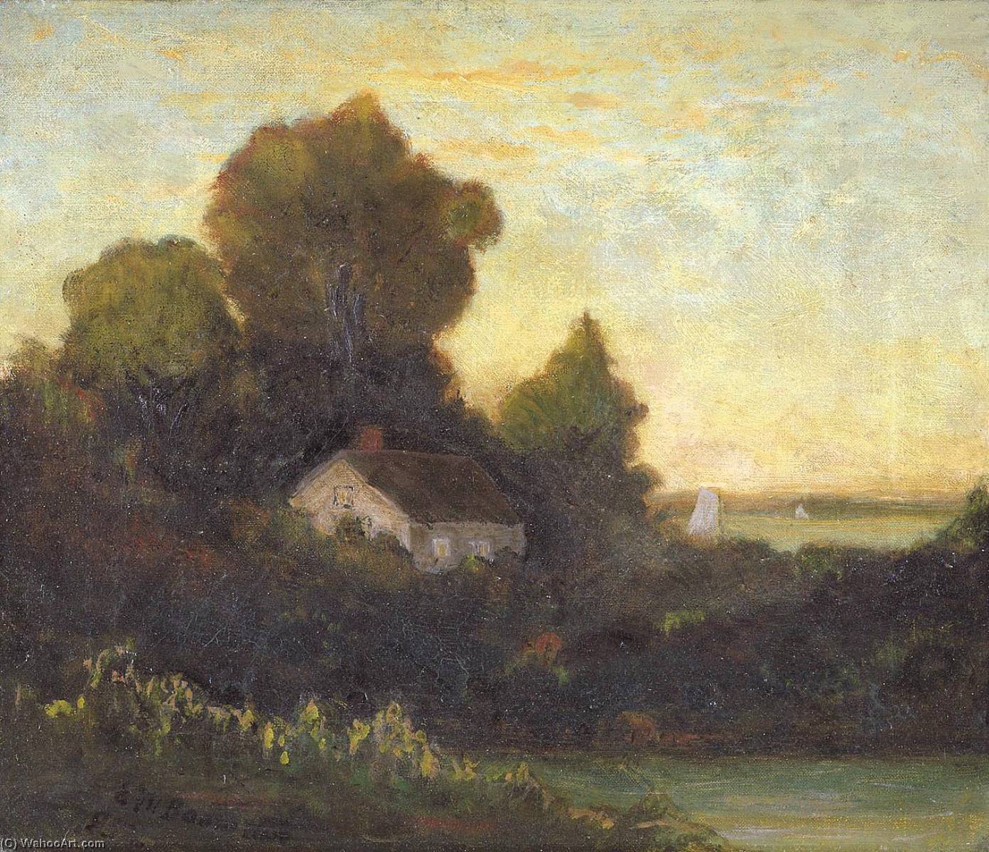 Order Paintings Reproductions Untitled (house in woods near lake), 1895 by Edward Mitchell Bannister (1828-1901, Canada) | ArtsDot.com