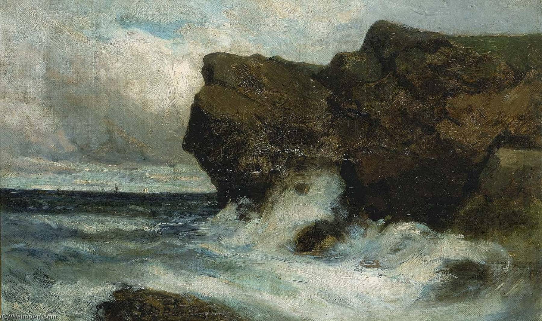 Order Art Reproductions Ocean Cliffs, 1881 by Edward Mitchell Bannister (1828-1901, Canada) | ArtsDot.com