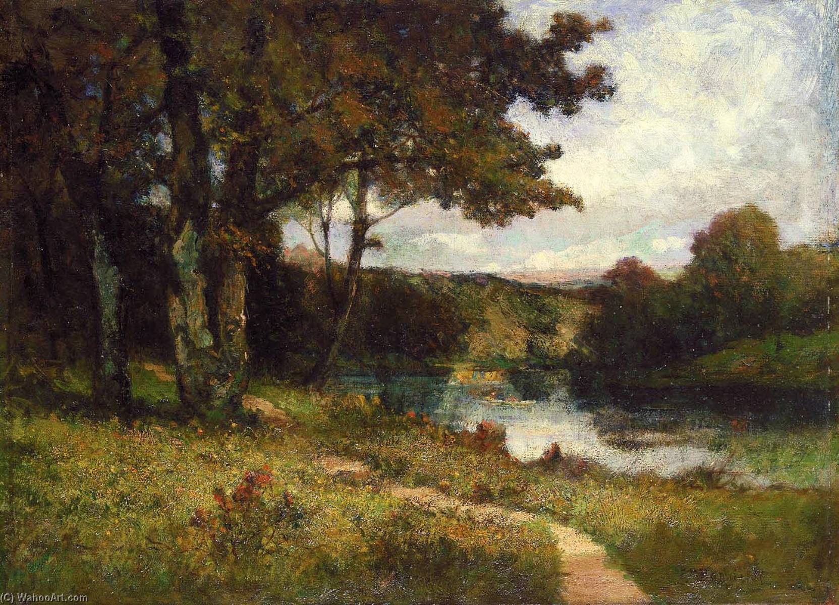 Order Oil Painting Replica Untitled (landscape, trees near river), 1891 by Edward Mitchell Bannister (1828-1901, Canada) | ArtsDot.com