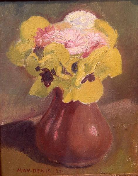Order Artwork Replica Vase de fleurs Pensées by Denis Maurice (1870-1943, France) | ArtsDot.com