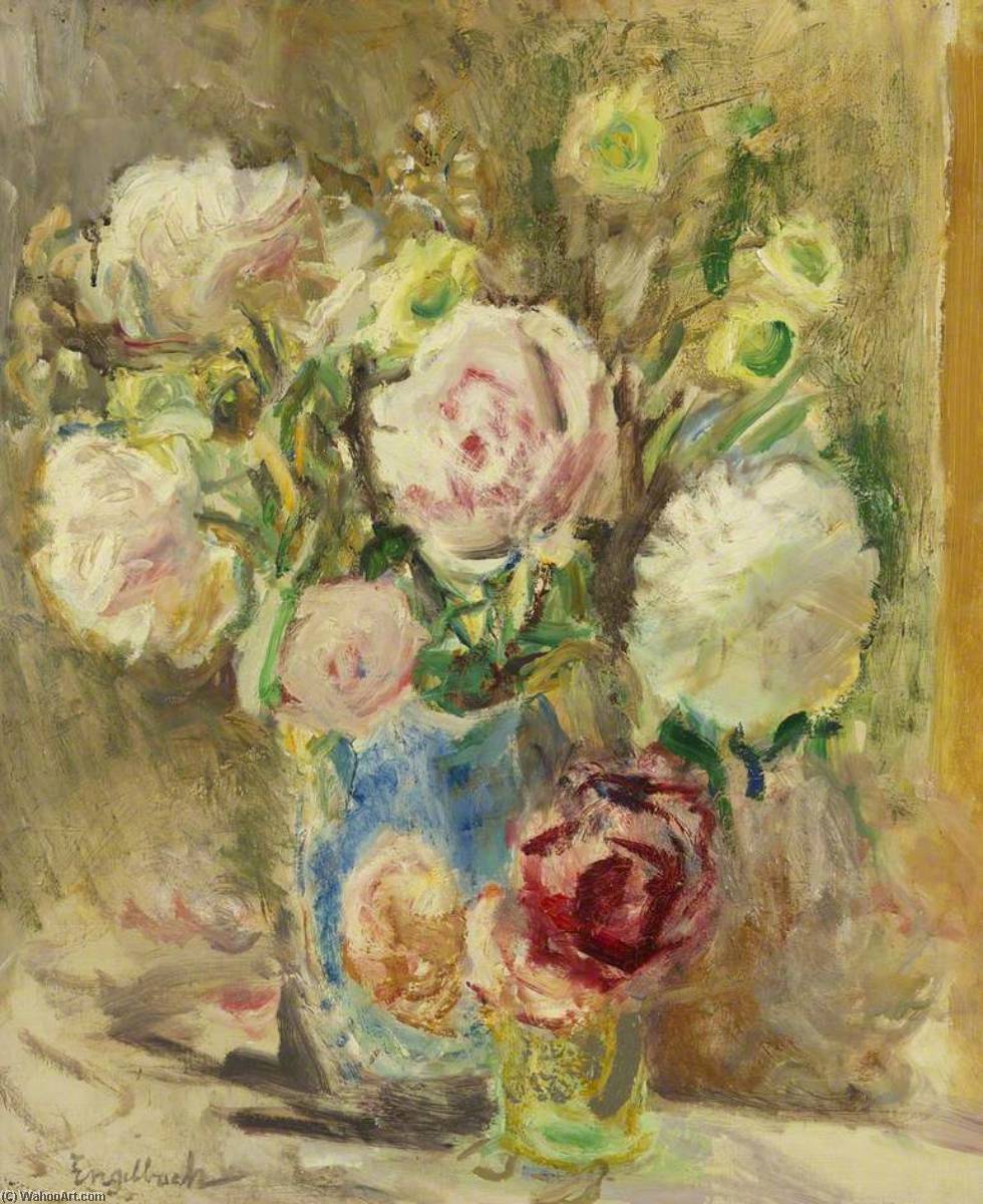 Order Paintings Reproductions Roses and Peonies, 1936 by Florence Engelbach (1872-1951) | ArtsDot.com
