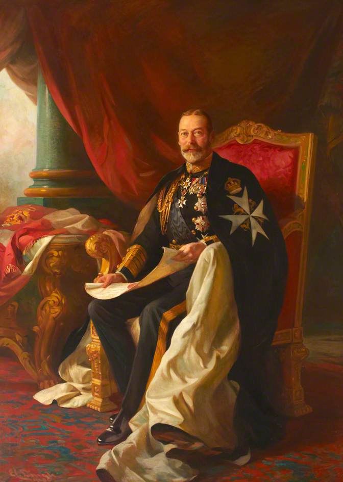 顺序 藝術再現 HM King George V (1865 - 1936), 1928 通过 Edward Caruna Dingli (1876-1950) | ArtsDot.com