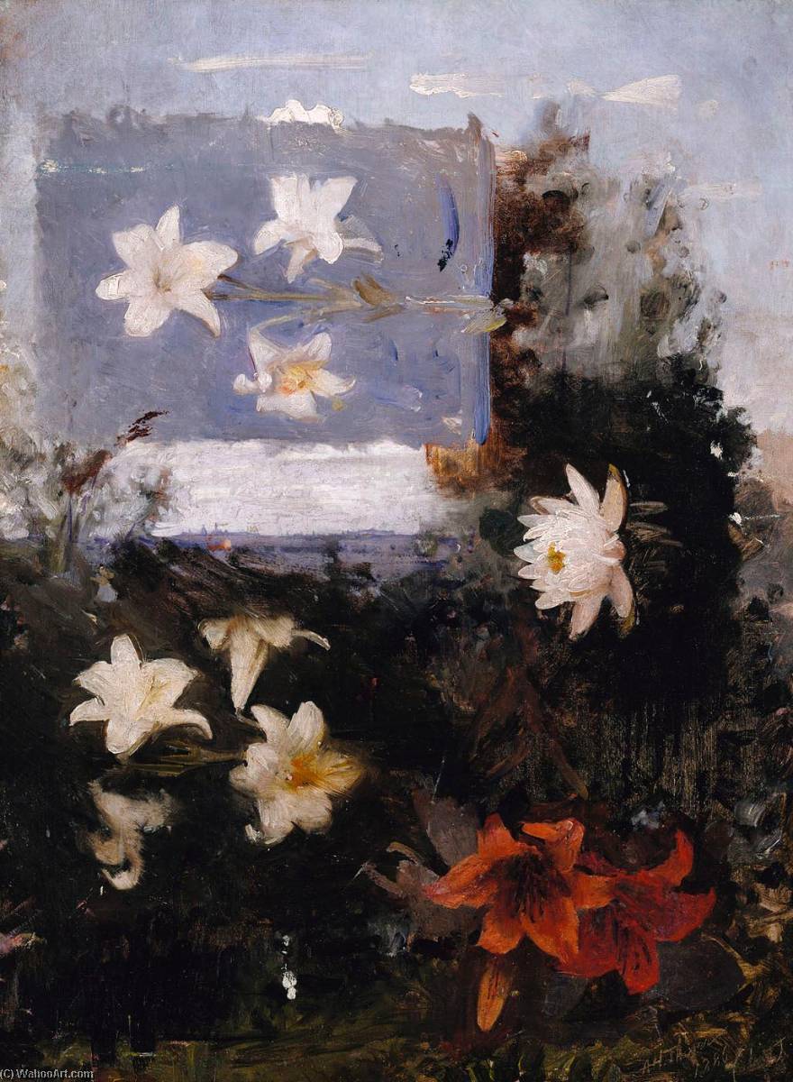 Order Oil Painting Replica Flower Studies, 1886 by Abbott Handerson Thayer (1849-1921, United States) | ArtsDot.com