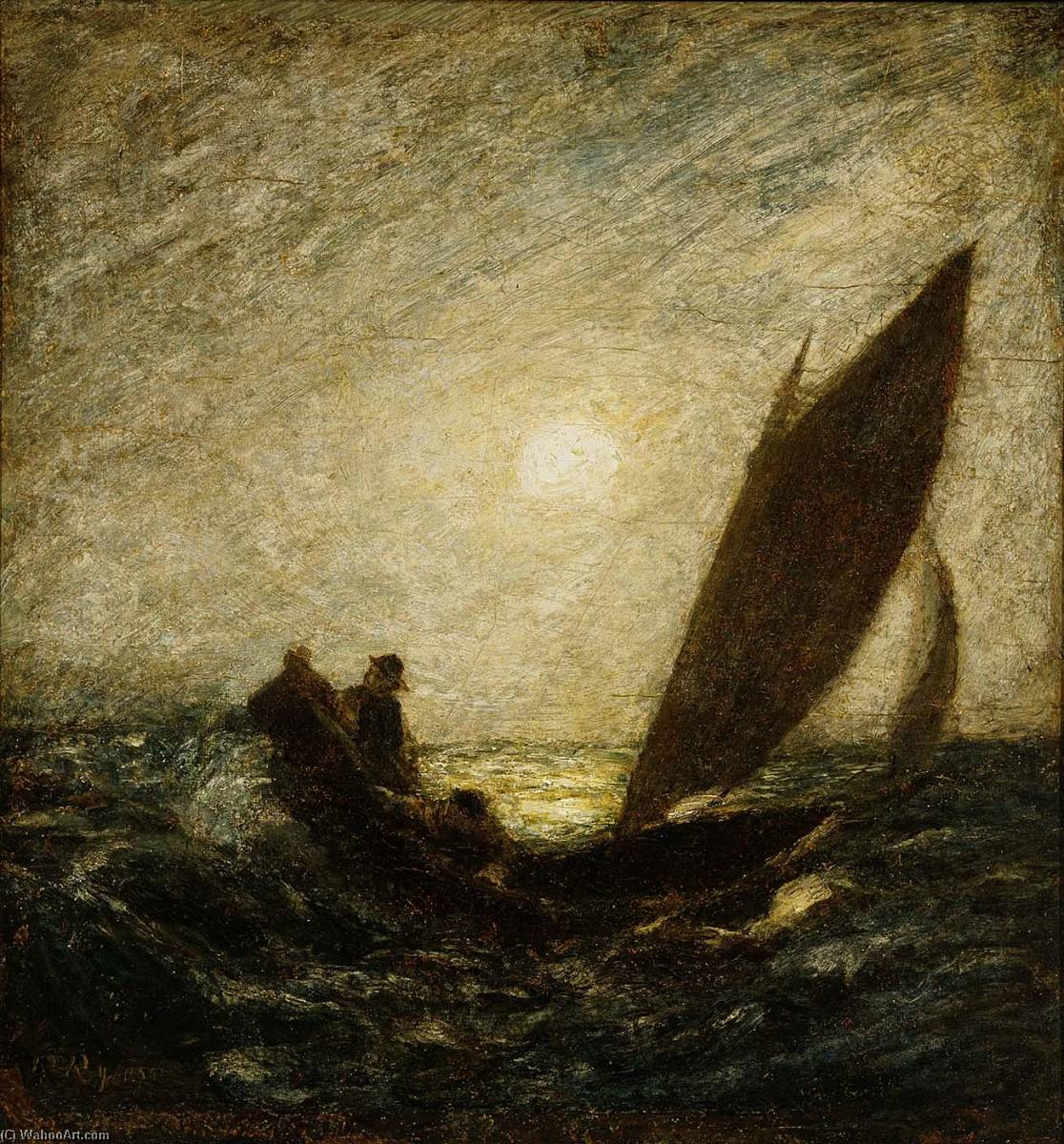 Order Art Reproductions With Sloping Mast and Dipping Prow, 1885 by Albert Pinkham Ryder (1847-1917, United States) | ArtsDot.com
