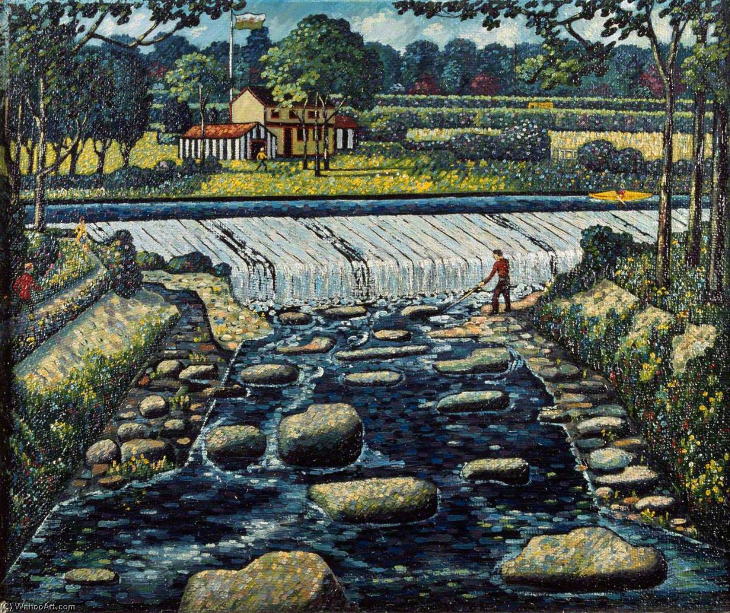 The Weir, Llandaff by Charles Byrd (1916-2018) Charles Byrd | ArtsDot.com