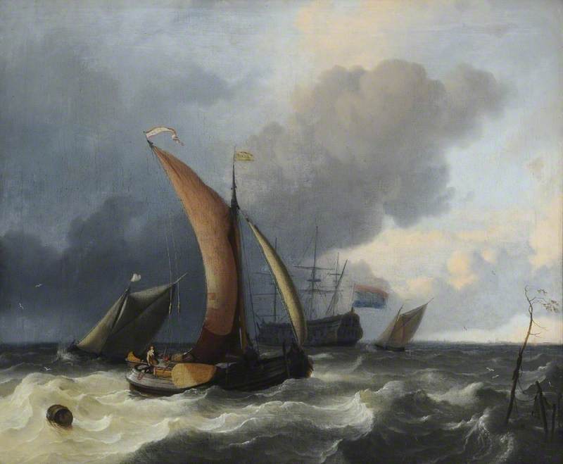 Order Artwork Replica Dutch Sailing Boats in a Rough Sea, 1695 by Ludolf Backhuysen | ArtsDot.com
