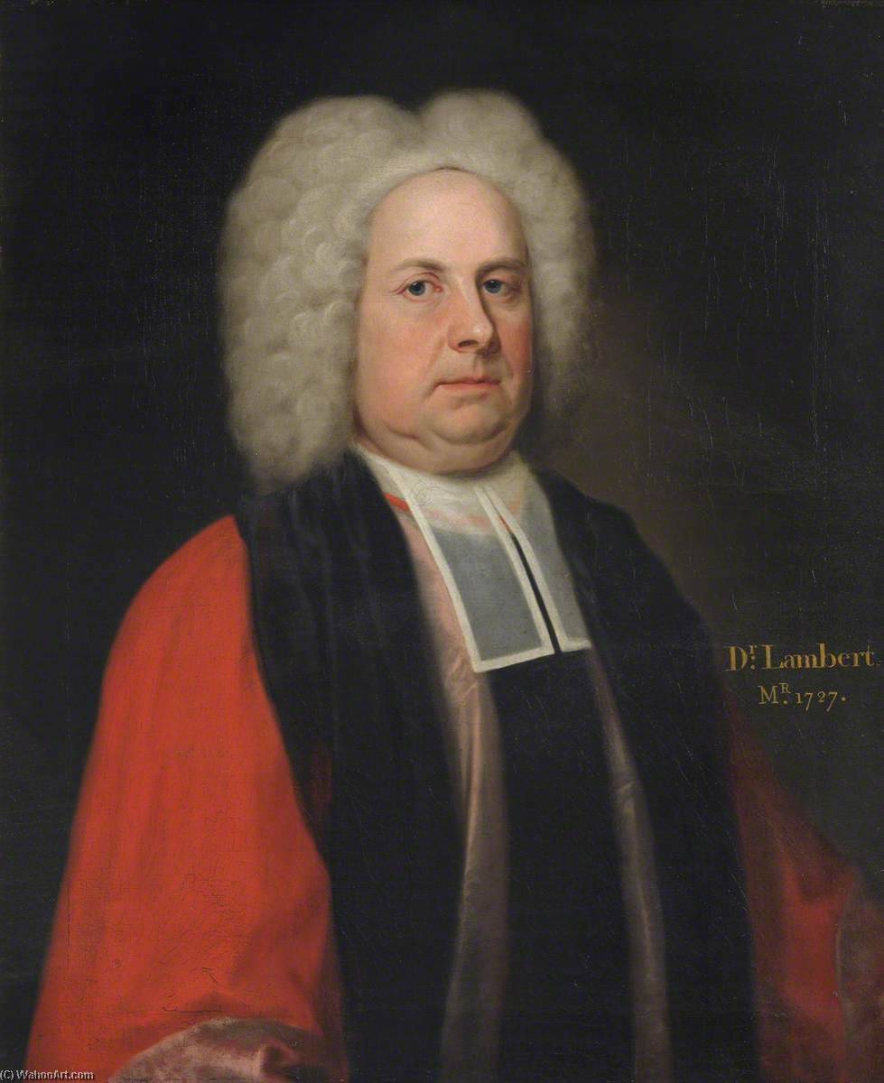 Order Oil Painting Replica Robert Lambert (d.1734), Lady Margaret Preacher, Master, Vice Chancellor, 1727 by John Theodore Heins Senior (1697-1756) | ArtsDot.com