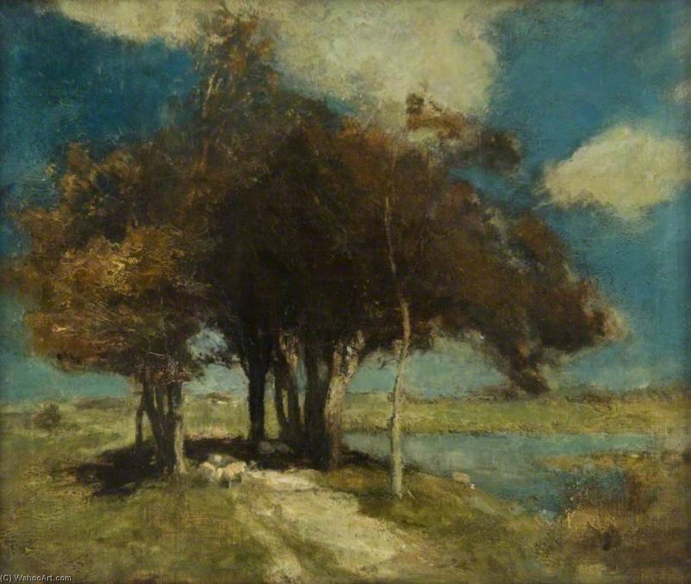 Order Artwork Replica Landscape with Sheep under Trees, 1891 by Charles Hodge Mackie (1862-1920) | ArtsDot.com