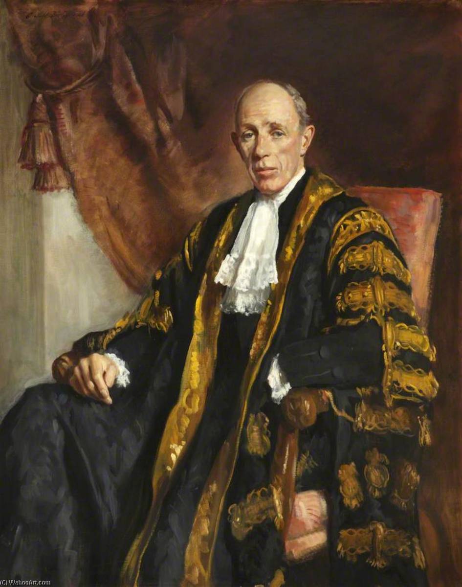 Order Paintings Reproductions Edward Frederick Lindley Wood (1881–1959), 1st Earl of Halifax, 1946 by Oswald Hornby Joseph Birley (1880-1952) | ArtsDot.com