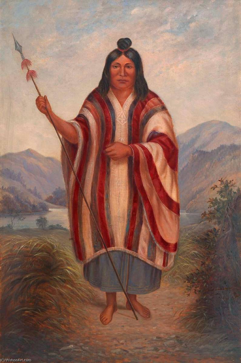 顺序 藝術再現 秘鲁印第安人。, 1899 通过 Antonion Zeno Shindler (1823-1899) | ArtsDot.com