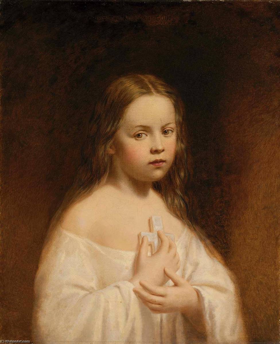 Order Artwork Replica Portrait of Hiram Powers` Daughter by Miner Kilbourne Kellogg (1814-1889) | ArtsDot.com