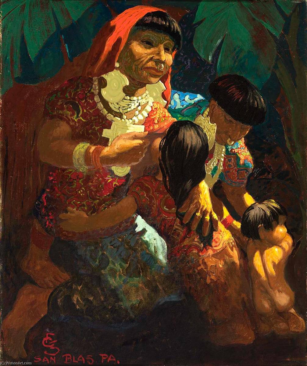 Buy Museum Art Reproductions Indians of San Blas, Panama, 1963 by Carl Folke Sahlin (Inspired By) (1885-1976) | ArtsDot.com