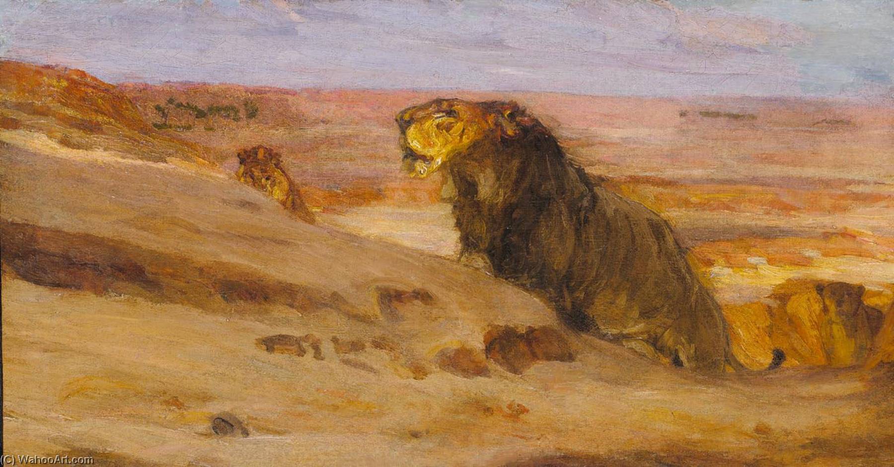 Order Oil Painting Replica Lions in the Desert, 1900 by Henry Ossawa Tanner (1859-1937, United States) | ArtsDot.com