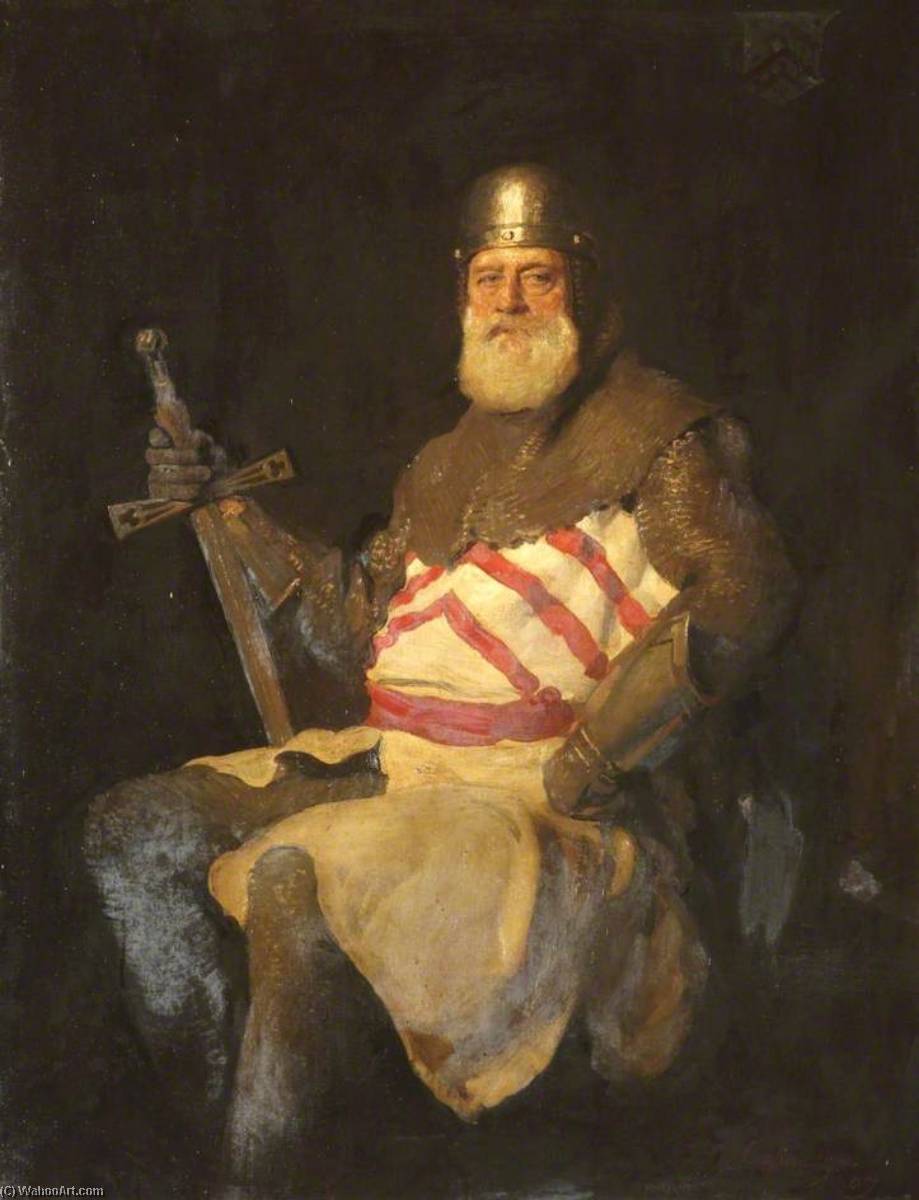 Order Oil Painting Replica G. H. Hewitt (1838 1839–1926), as `Sir Roger de Poitou`, 1907 by Frank Thomas Copnall (1870-1949) | ArtsDot.com