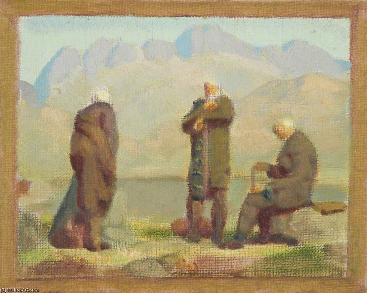 Order Artwork Replica Sketch for `The Solitary Wanderer and the Poet`, 1930 by Delmar Harmood Banner (Inspired By) (1896-1983) | ArtsDot.com
