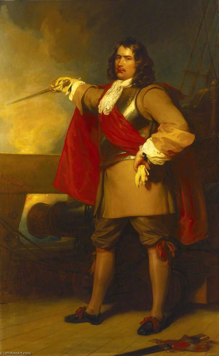 Order Oil Painting Replica Robert Blake (1599–1657), General at Sea, 1829 by Thomas Francis Dicksee | ArtsDot.com