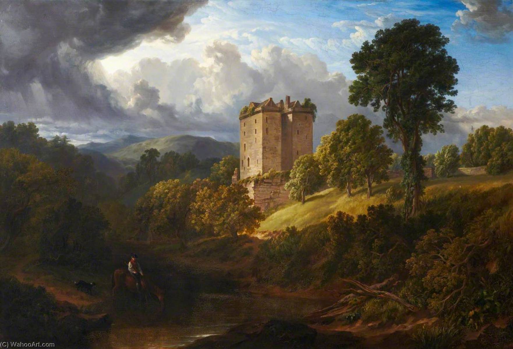 Order Oil Painting Replica Borthwick Castle, 1831 by Robert Gibb (1845-1932) | ArtsDot.com