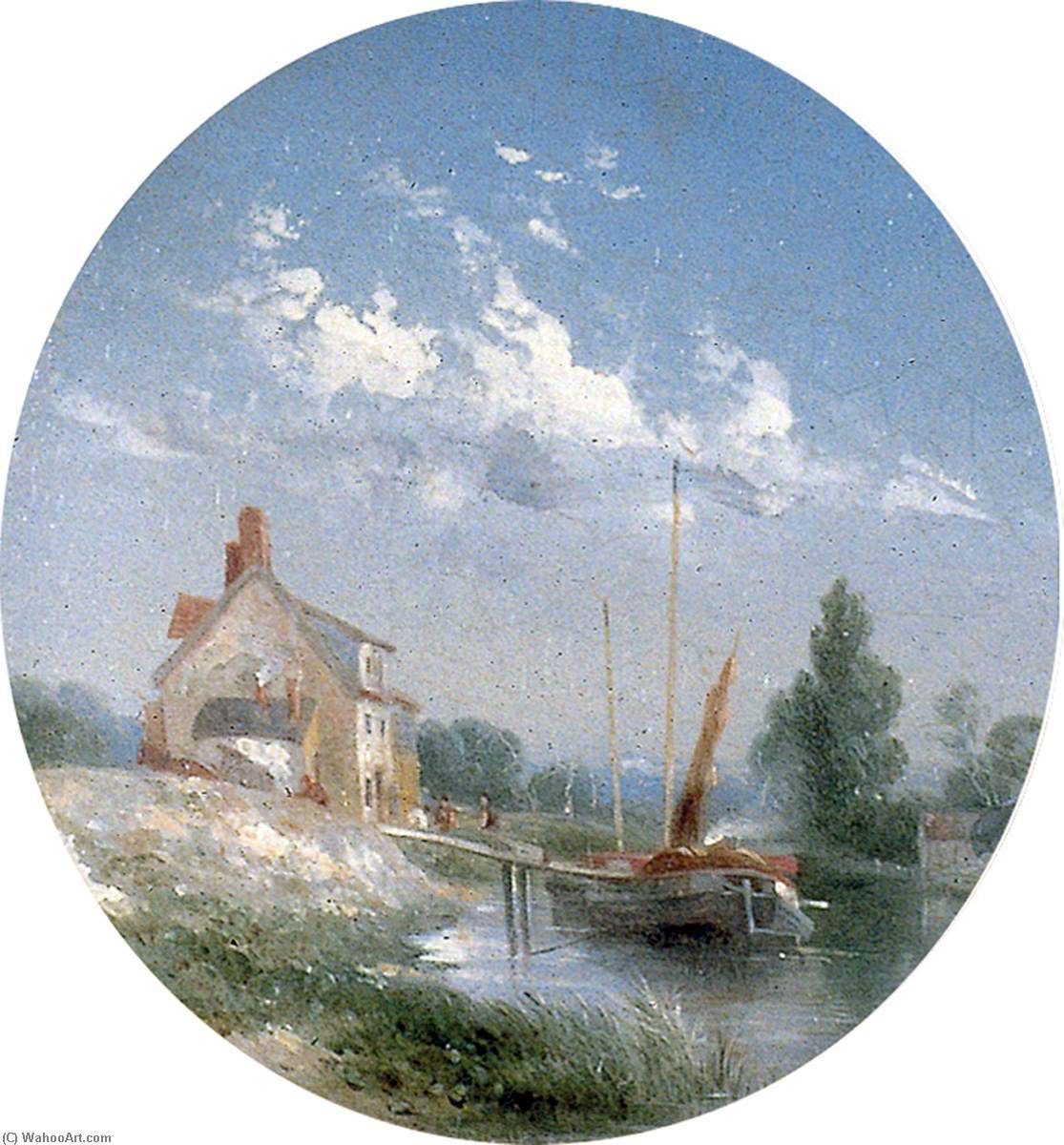 Order Oil Painting Replica River Scene near Norwich, 1853 by Samuel David Colkett (1806-1863) | ArtsDot.com