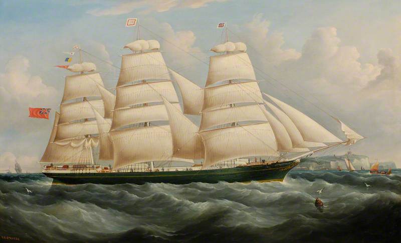 Order Oil Painting Replica Clipper Ship `Glengairn` off Dover, Kent, 1863 by Richard Ball Spencer (1812-1897) | ArtsDot.com
