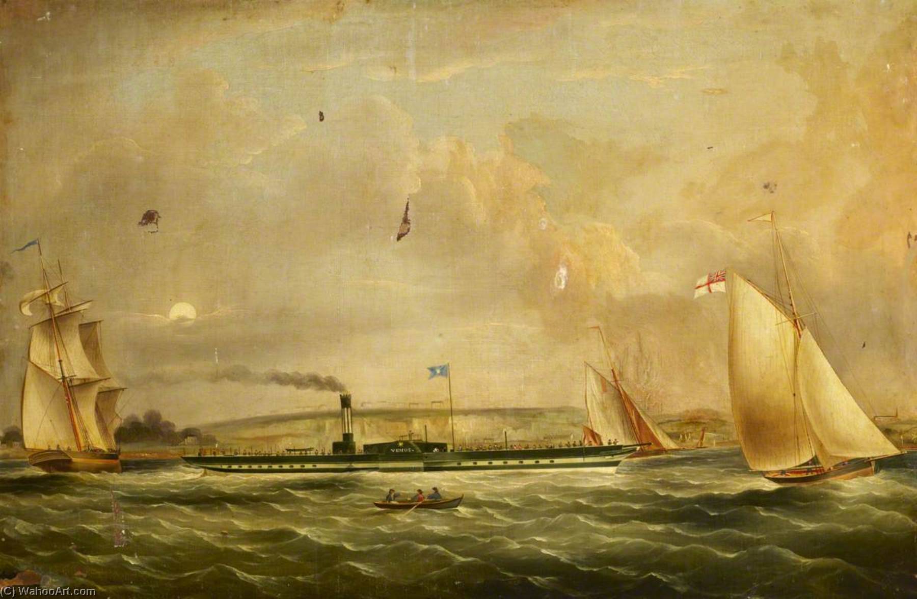 Order Artwork Replica The Paddle Steamer `Venus` by Richard Ball Spencer (1812-1897) | ArtsDot.com