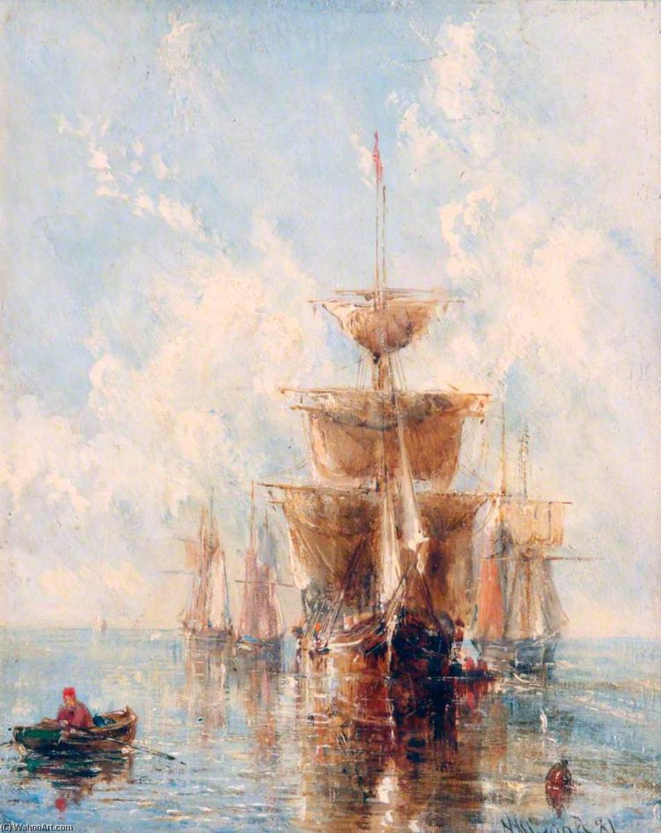 Order Artwork Replica Ships at Anchor, 1881 by William Joseph Julius Caesar Bond (1833-1928) | ArtsDot.com