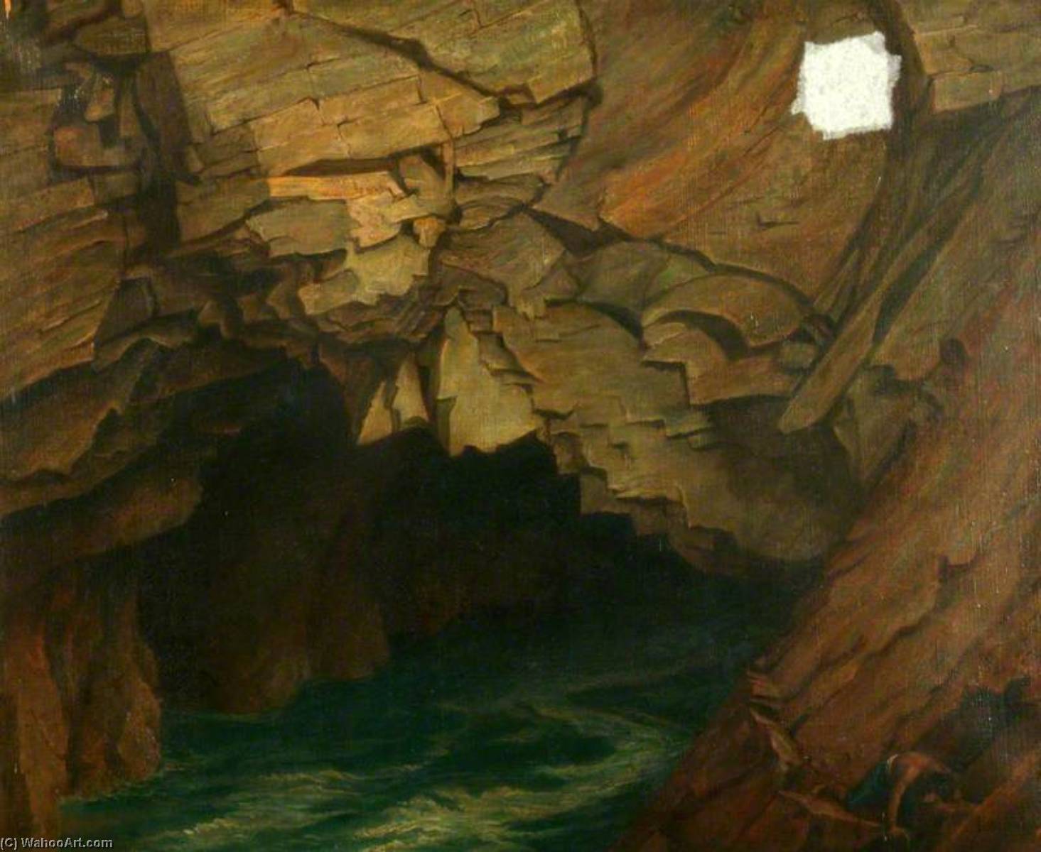 Buy Museum Art Reproductions The Wild Sea`s Engulfing Maw (The Gouliot Caves, Sark), 1894 by Frederick James Shields (1833-1911) | ArtsDot.com