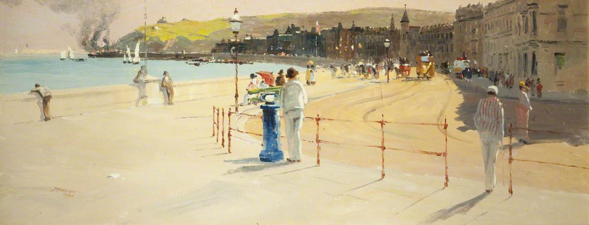 Order Oil Painting Replica A Summer Afternoon, Douglas Promenade, 1888 by John Miller Nicholson (1840-1913) | ArtsDot.com