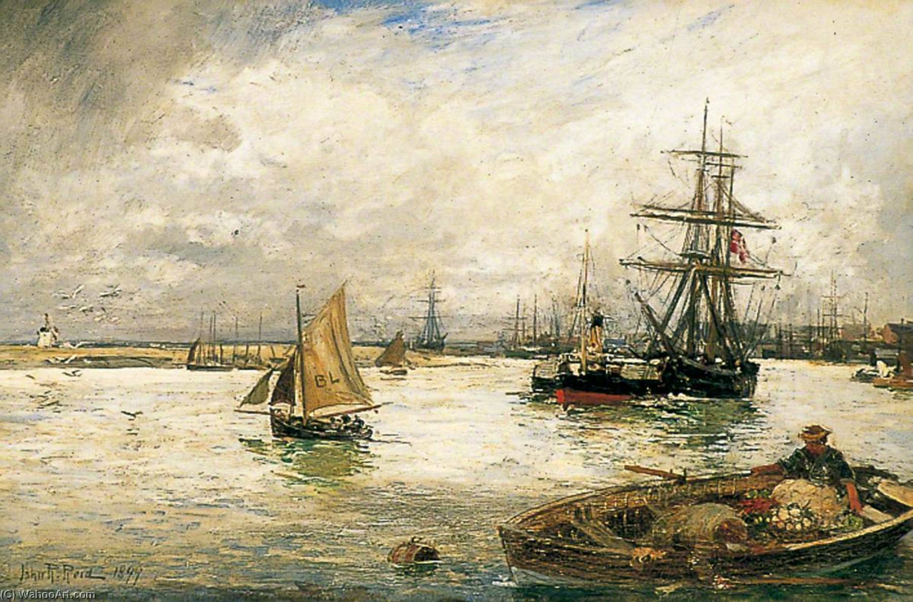 Order Oil Painting Replica The Market Boat, 1899 by John Robertson Reid (1851-1926) | ArtsDot.com