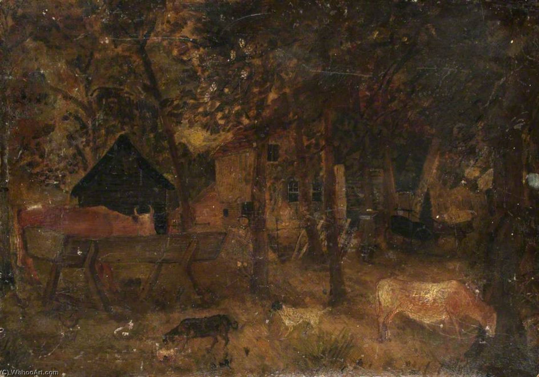 Order Oil Painting Replica White Horse Farm House by Walter William Acock (1847-1933) | ArtsDot.com