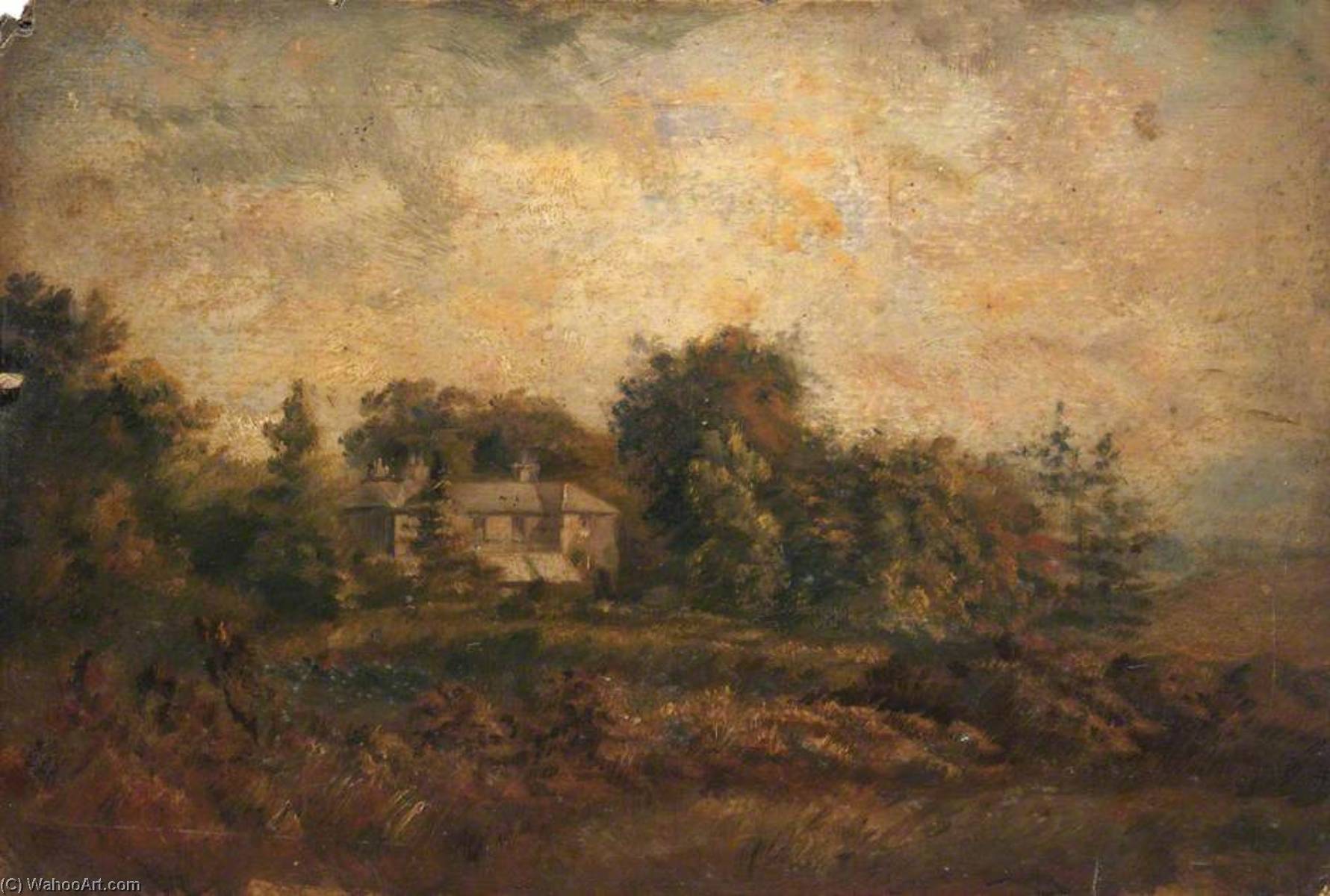 Order Art Reproductions Captain Kemiss`s House at the Foot of Croham Hurst, Croydon, Surrey by Walter William Acock (1847-1933) | ArtsDot.com