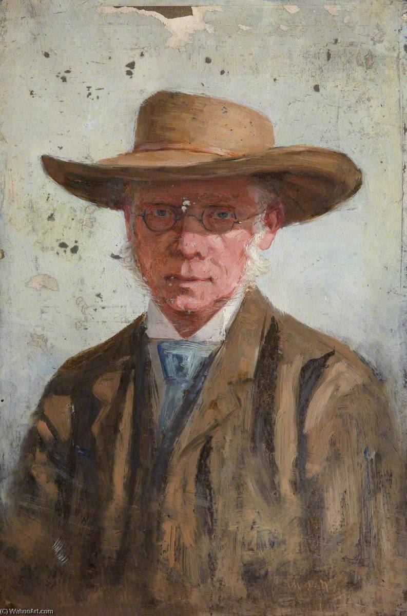 Order Oil Painting Replica Portrait of a Man Wearing a Wide Brimmed Hat by William Darling Mckay (1844-1924) | ArtsDot.com