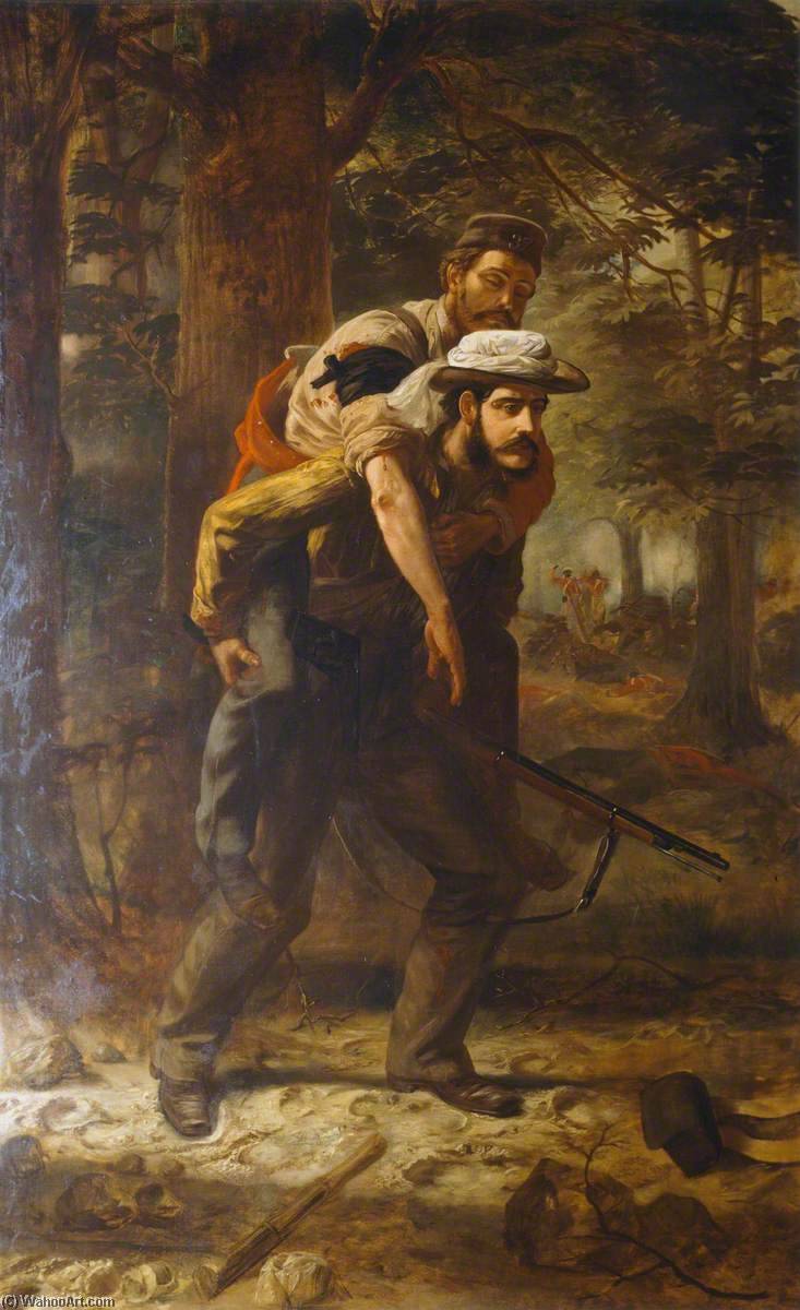 Order Artwork Replica Ross Lewis Mangles (1833–1905), Bengal Civil Service, Winning the Victoria Cross Saving a Wounded Soldier of the 37th (North Hampshire) Regiment During the Indian Mutiny, 1857, 1862 by Louis William Desanges | ArtsDot.com