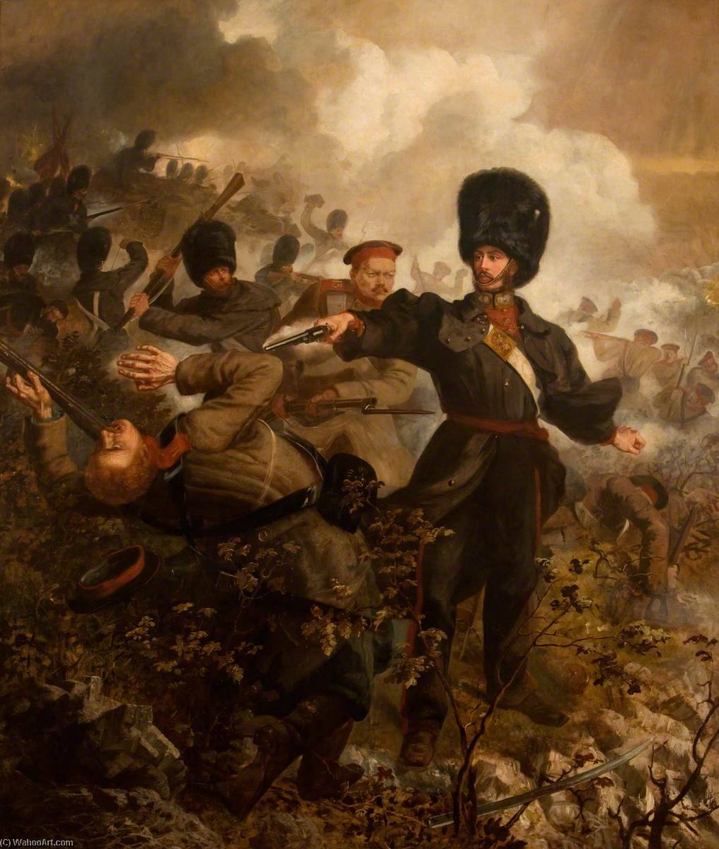 順序 油絵 ルイテナント・コロネル・サー・チャールズ・ルッセル(インカーマンの戦いで、1854年11月5日), 1869 バイ Louis William Desanges | ArtsDot.com