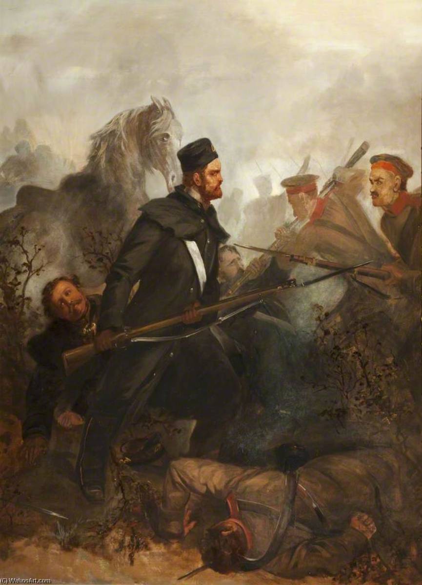 Buy Museum Art Reproductions Private John McDermond, 47th Regiment of Foot, Winning the Victoria Cross, Battle of Inkerman, 5 November 1854, 1870 by Louis William Desanges | ArtsDot.com