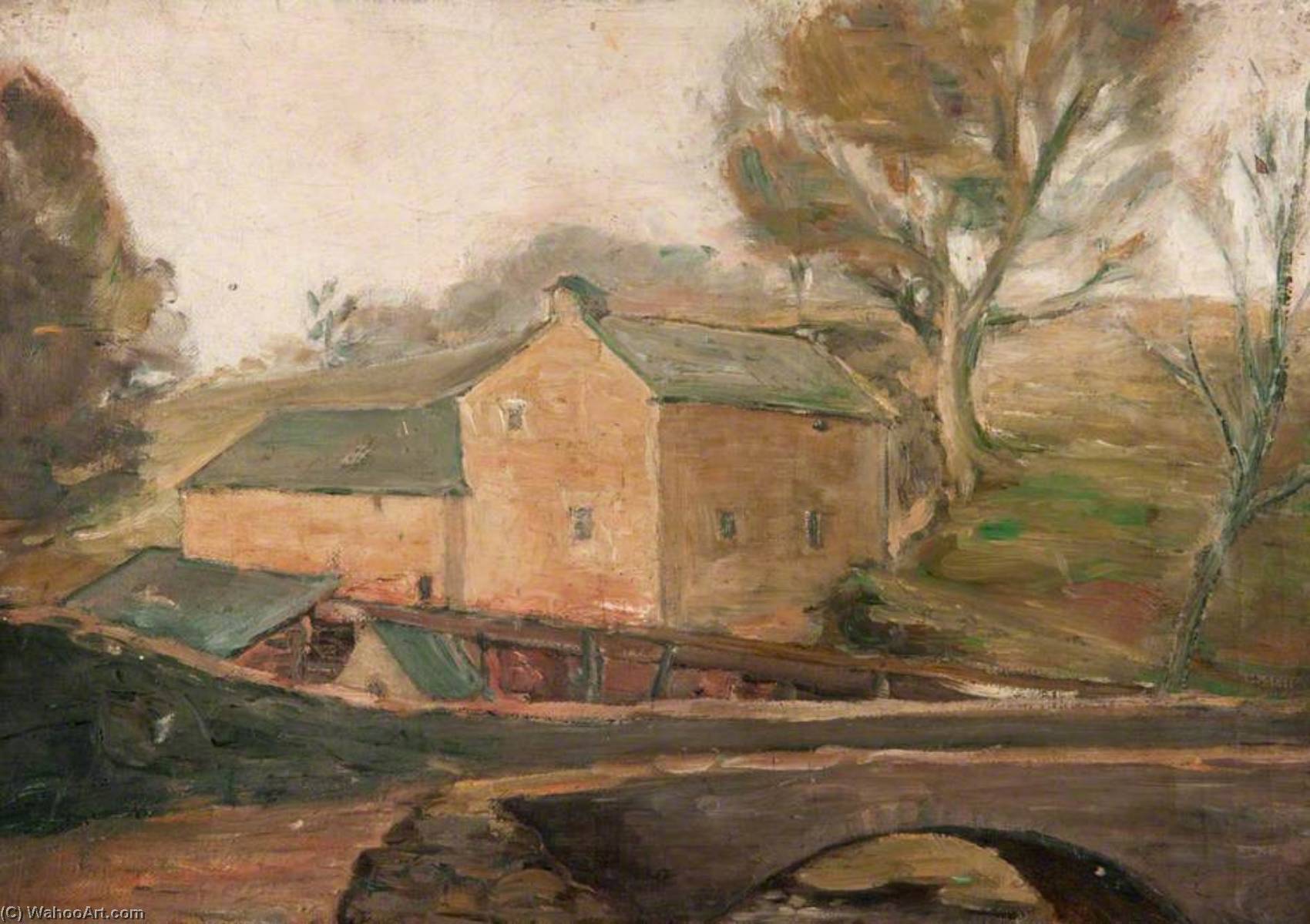 Buy Museum Art Reproductions Craigmill and the Packhorse Bridge by John Elliot Maguire (1866-1920) | ArtsDot.com