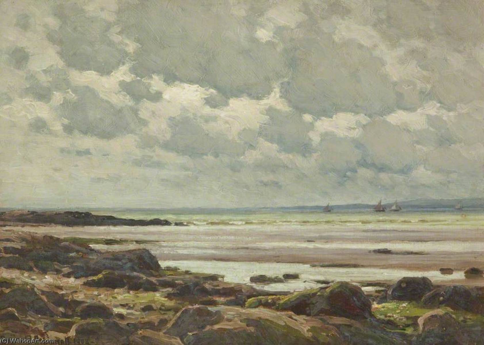 Order Oil Painting Replica Heysham Shore, 1908 by Reginald Aspinwall (1855-1921) | ArtsDot.com