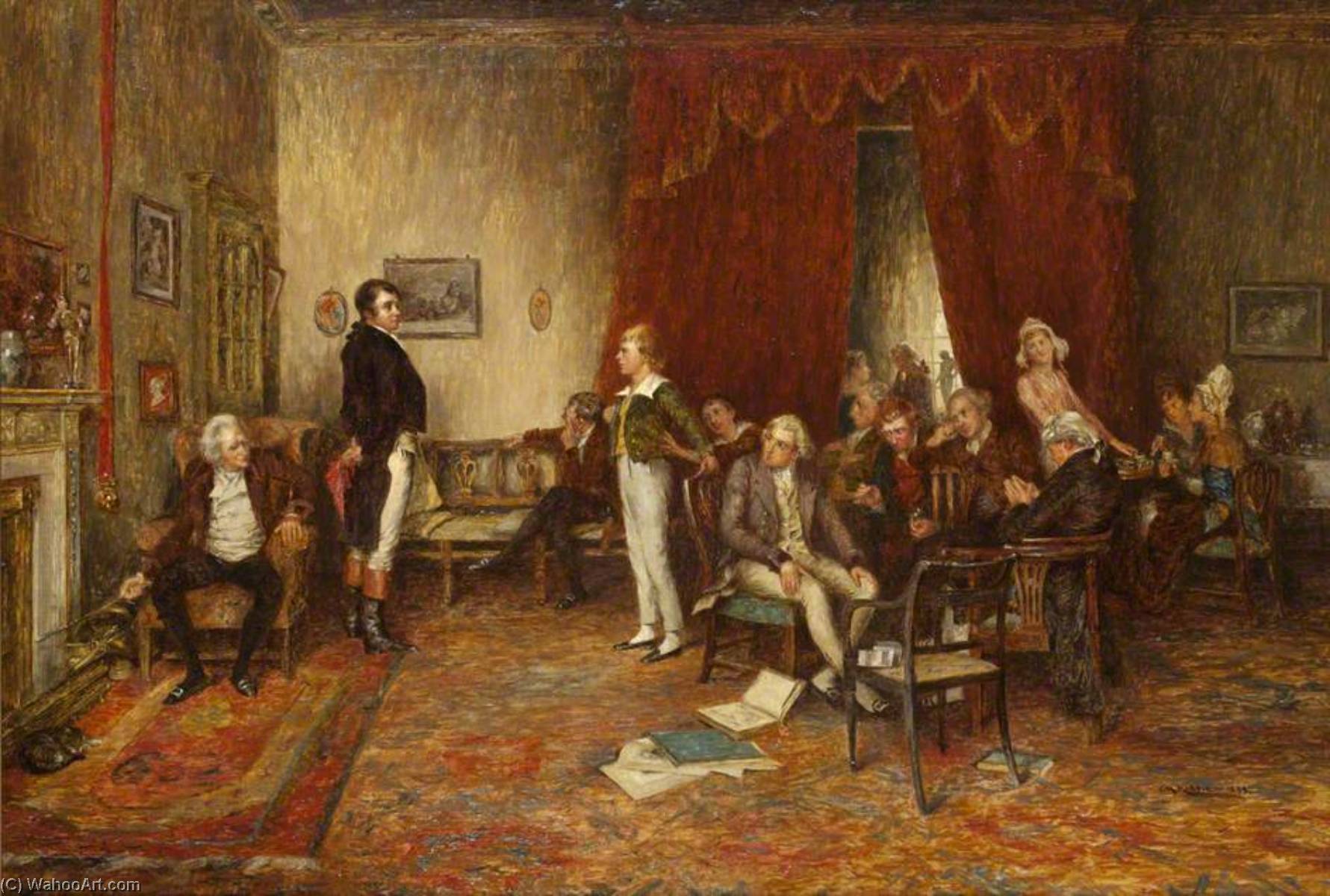 Order Artwork Replica The Meeting of Robert Burns and Sir Walter Scott at Sciennes Hill House, 1893 by Charles Martin Hardie (1858-1916) | ArtsDot.com
