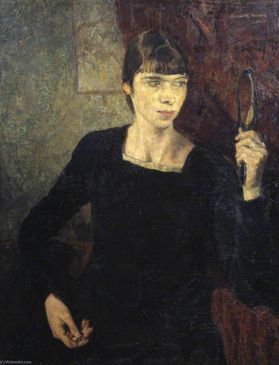 Order Oil Painting Replica Girl with a Hand Mirror, 1929 by Arnold Mason (Inspired By) (1885-1963) | ArtsDot.com