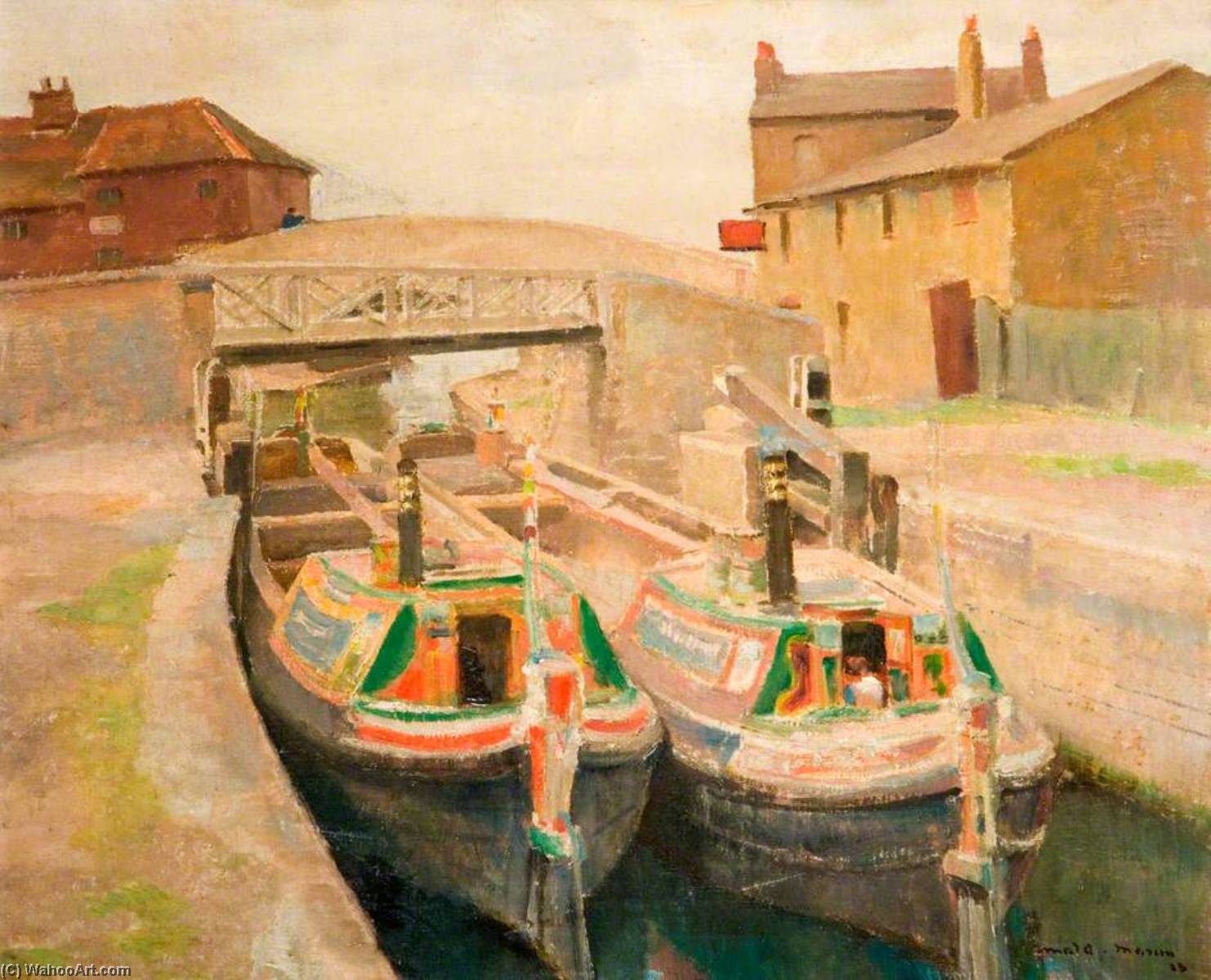 Buy Museum Art Reproductions Barges by Arnold Mason (Inspired By) (1885-1963) | ArtsDot.com