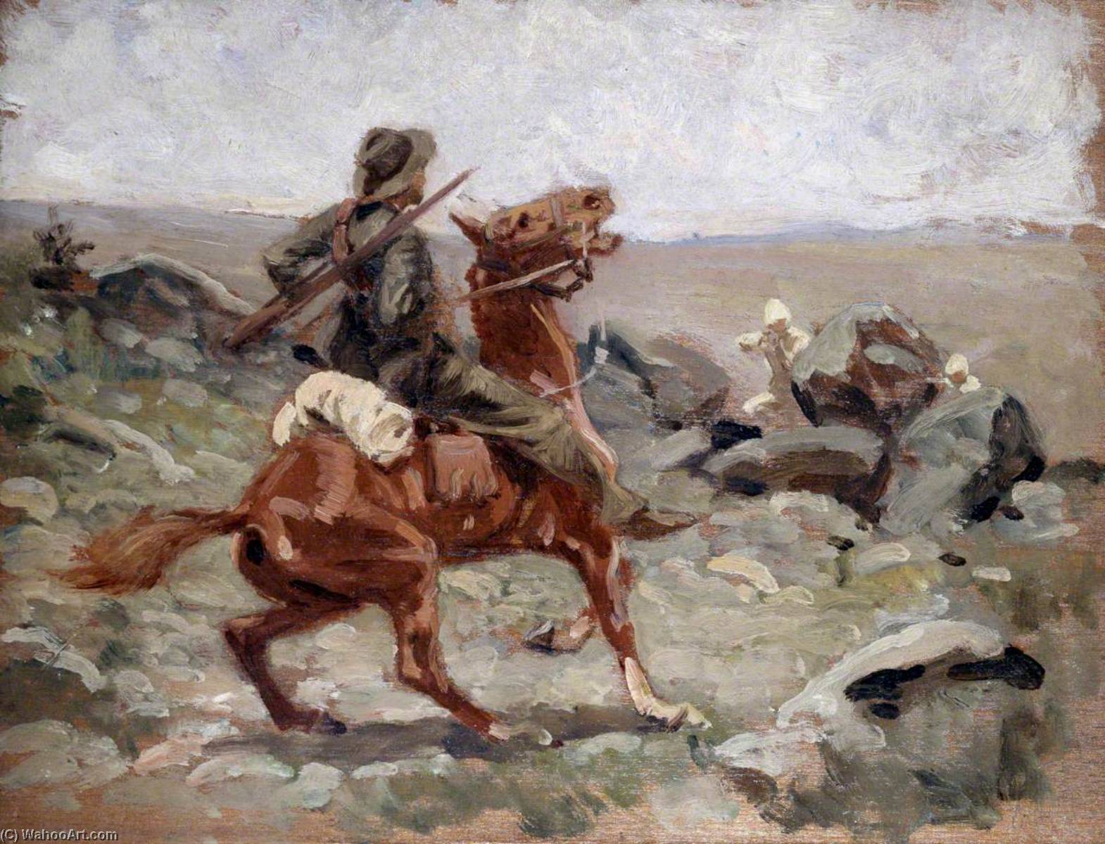 Order Paintings Reproductions An Ambush, Boer War, 1900 by William Barns Wollen (1857-1936) | ArtsDot.com