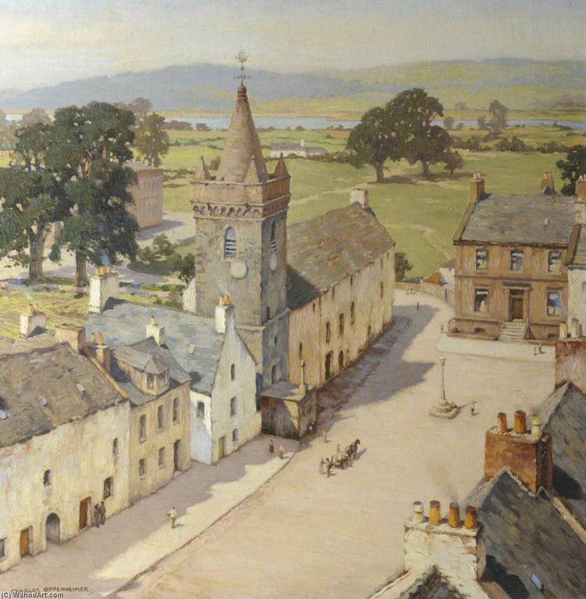 Order Oil Painting Replica From a Tower, Kirkcudbright by Charles Oppenheimer (Inspired By) (1875-1961) | ArtsDot.com