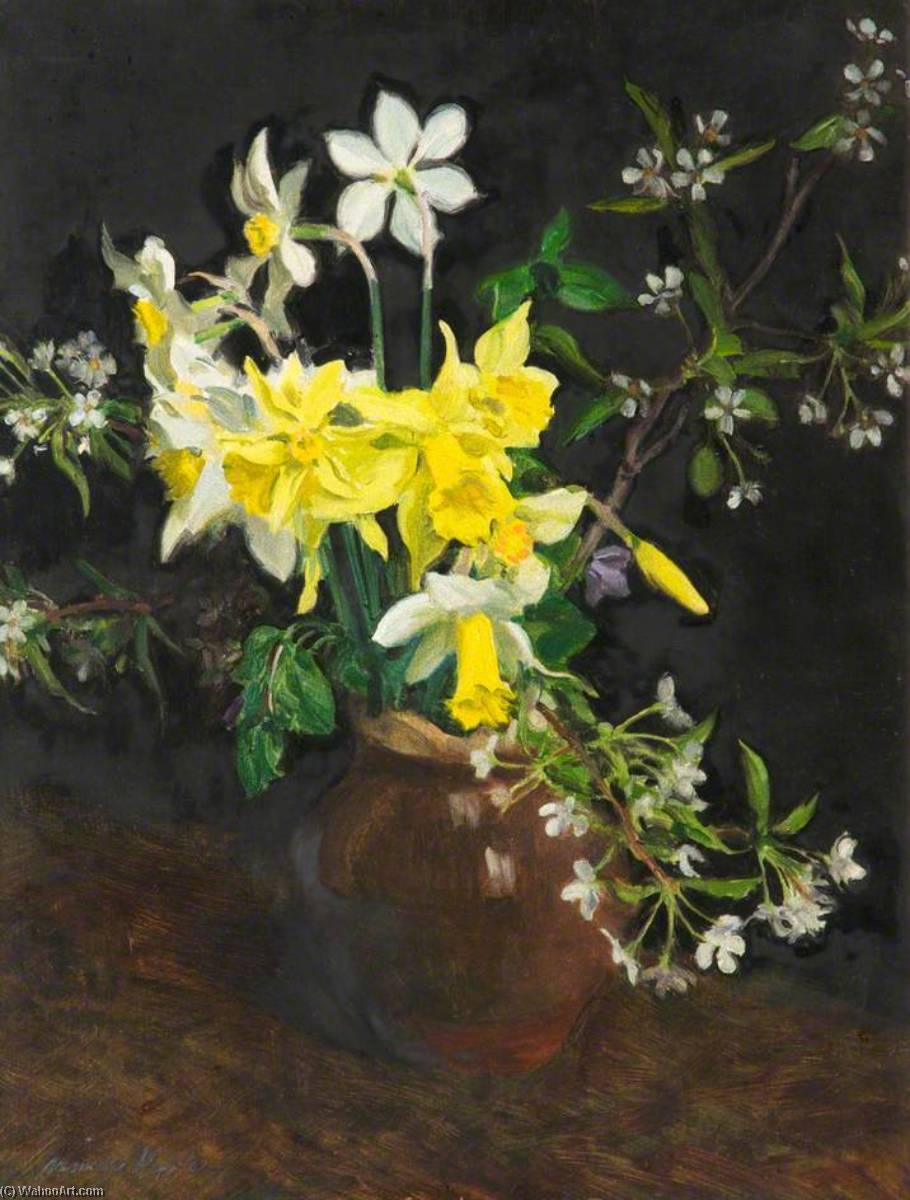 Order Oil Painting Replica Spring Flowers by Norman Hepple (Inspired By) (1908-1994) | ArtsDot.com
