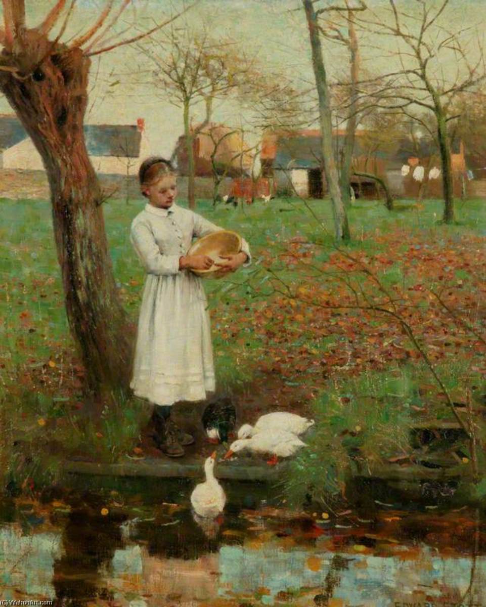 Feeding the Ducks, 1885 by William Edward Stott William Edward Stott | ArtsDot.com