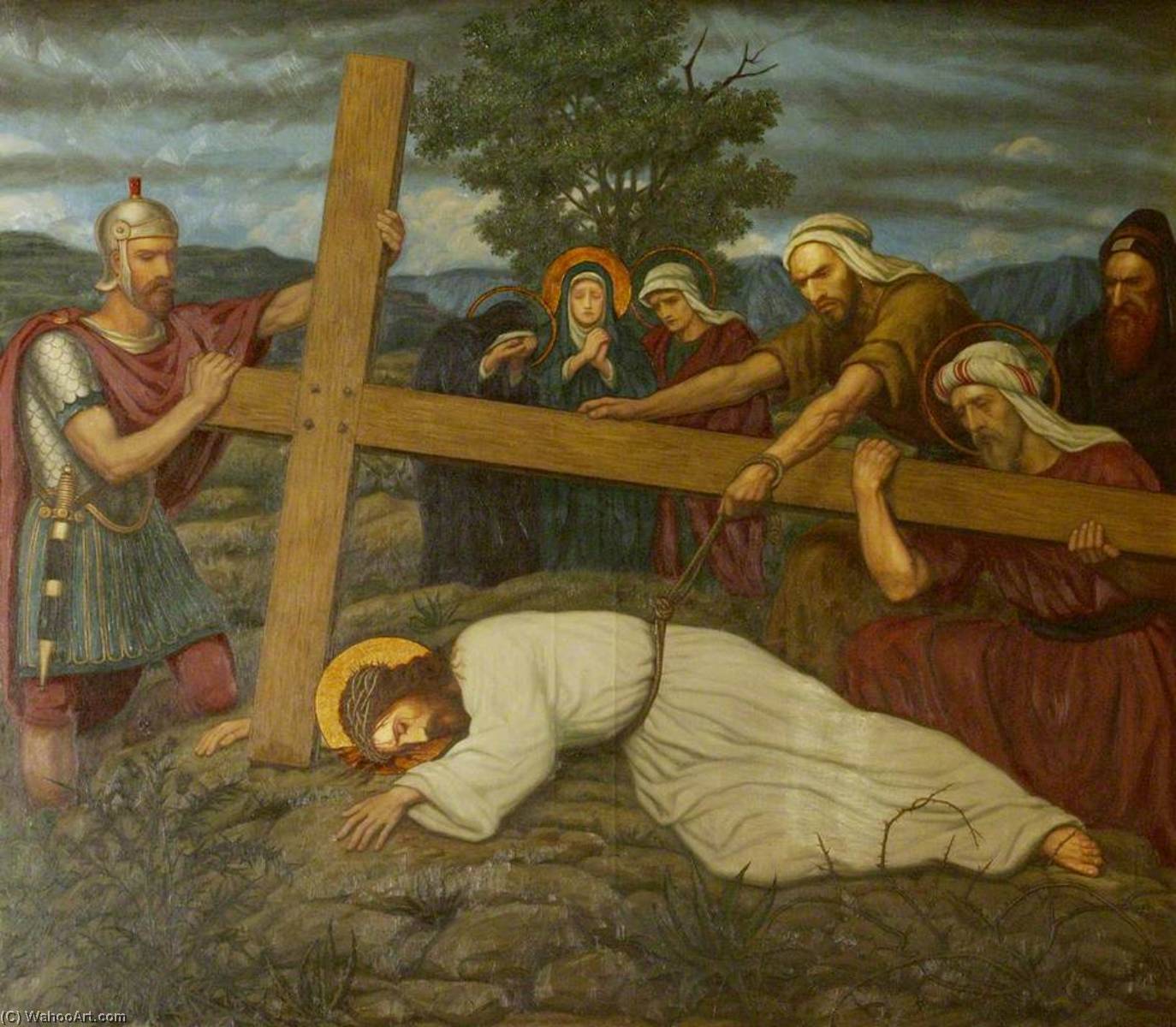 Order Artwork Replica Jesus Falls the Third Time (part of ‘Stations of the Cross’), 1920 by Edward Arthur Fellowes Prynne (1854-1921) | ArtsDot.com