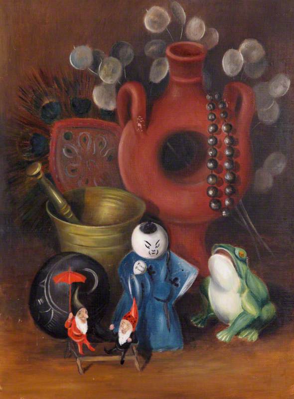Order Artwork Replica Still Life with Ceramic Figures and a Frog by Rosalie Chichester (1865-1949) | ArtsDot.com