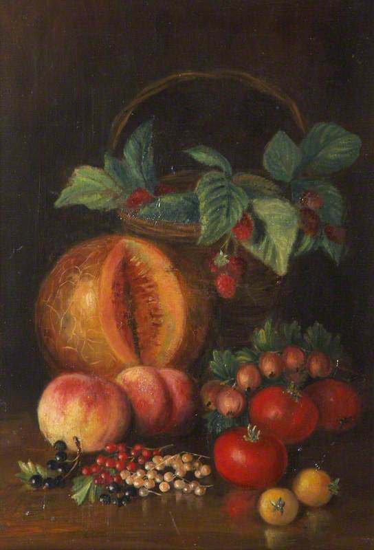 Buy Museum Art Reproductions Still Life of Assorted Soft Fruits and a Basket by Rosalie Chichester (1865-1949) | ArtsDot.com