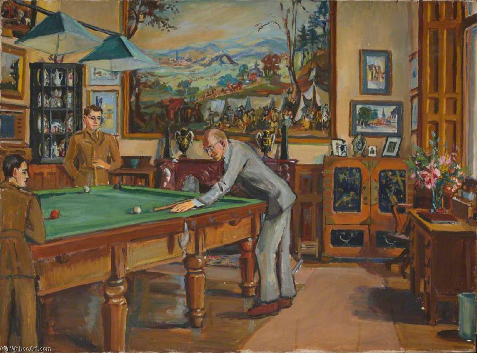 Order Artwork Replica Billiard Room, Thoresby Hall by Marie Louise Roosevelt Pierrepont (Inspired By) (1889-1984) | ArtsDot.com