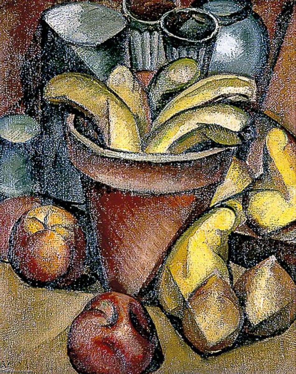 Order Artwork Replica Still Life with Fruit and a Flower Pot, 1912 by Jean Hippolyte Marchand | ArtsDot.com