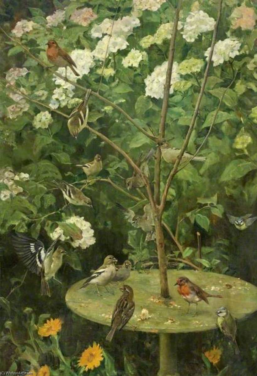 Order Oil Painting Replica The Bird Table by Charles Walter Simpson (Inspired By) (1885-1971, United Kingdom) | ArtsDot.com