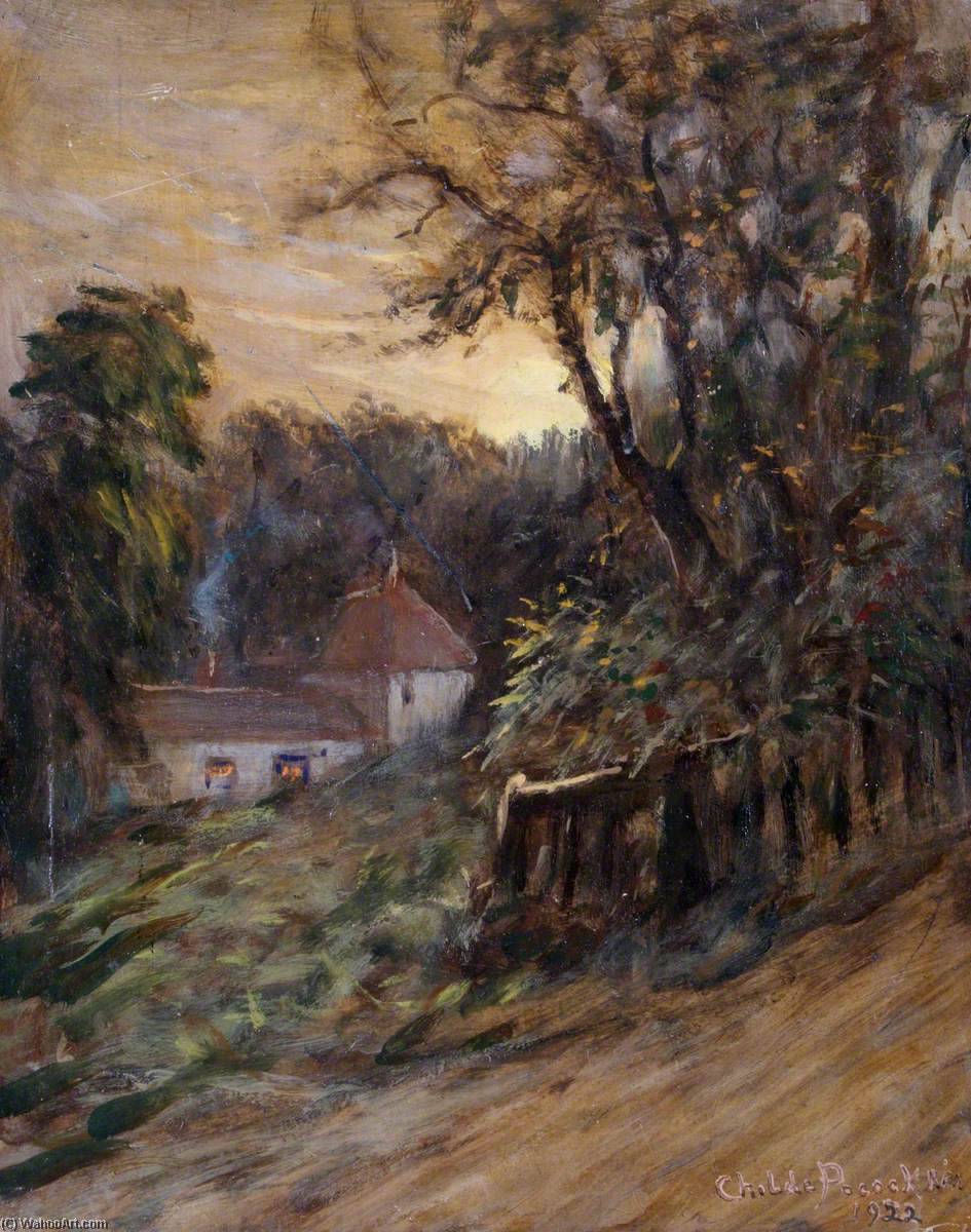 Order Oil Painting Replica Eventide, Old Forge at Mill Hill, 1922 by Henry Childe Pocock (1854-1934) | ArtsDot.com